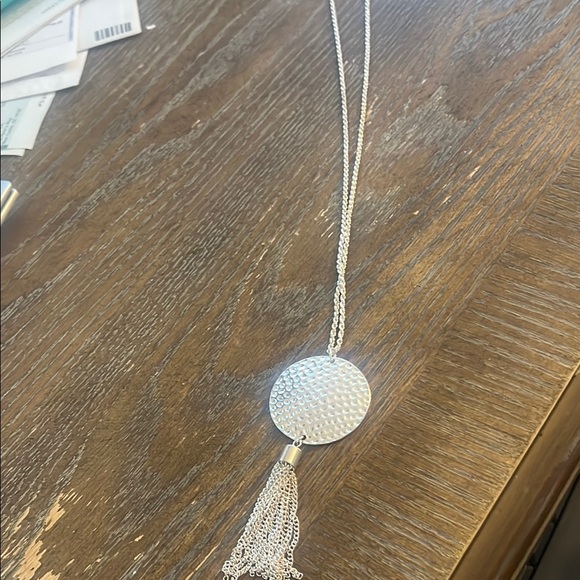 Silver Tassel Pendant Necklace - Picture 2 of 4